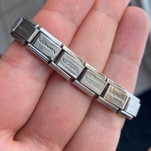 Vintage Nomination Italian Charm Bracelets - 13 Blank Stainless Steel Charms